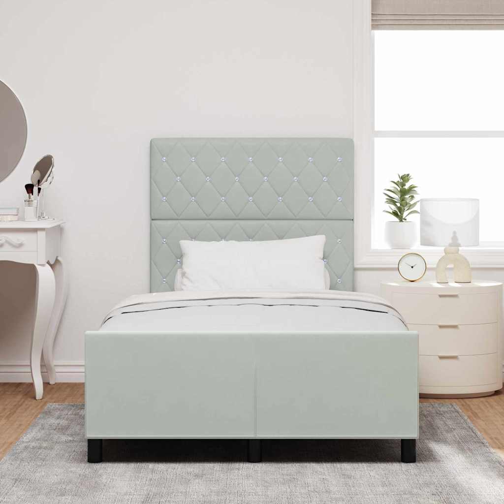 Boxspringbed met hoofdeinde Lichtgrijs 120 x 200 cm Fluweel is nu te koop bij PeponiXL, paradijselijk wonen!
