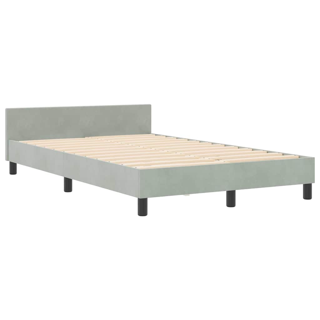 Boxspringbed met hoofdeinde Lichtgrijs 120 x 200 cm Fluweel is nu te koop bij PeponiXL, paradijselijk wonen!