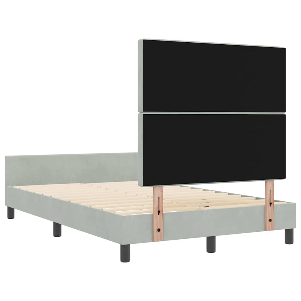 Boxspringbed met hoofdeinde Lichtgrijs 120 x 200 cm Fluweel is nu te koop bij PeponiXL, paradijselijk wonen!