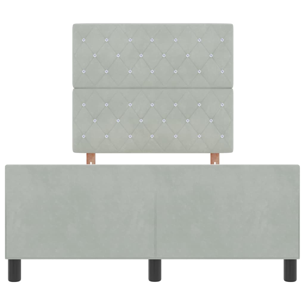 Boxspringbed met hoofdeinde Lichtgrijs 120 x 200 cm Fluweel is nu te koop bij PeponiXL, paradijselijk wonen!