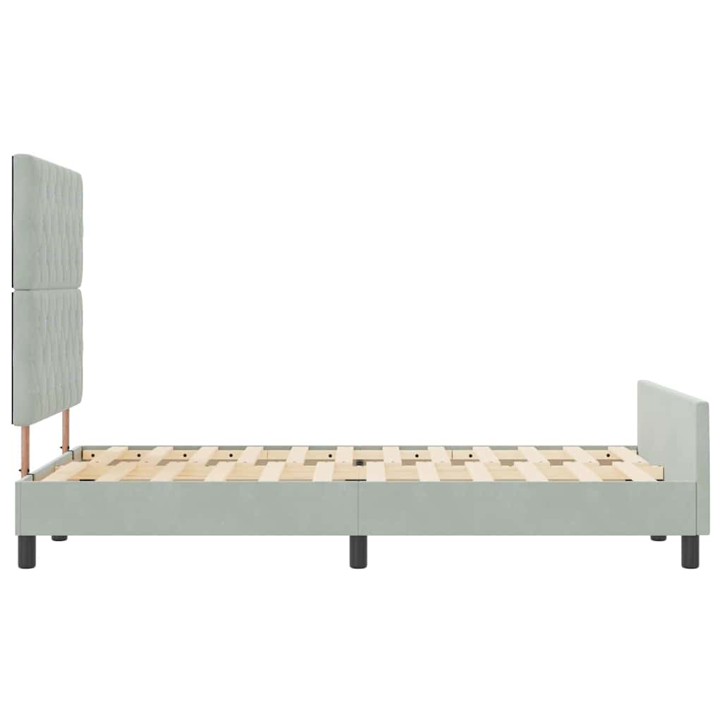 Boxspringbed met hoofdeinde Lichtgrijs 120 x 200 cm Fluweel is nu te koop bij PeponiXL, paradijselijk wonen!