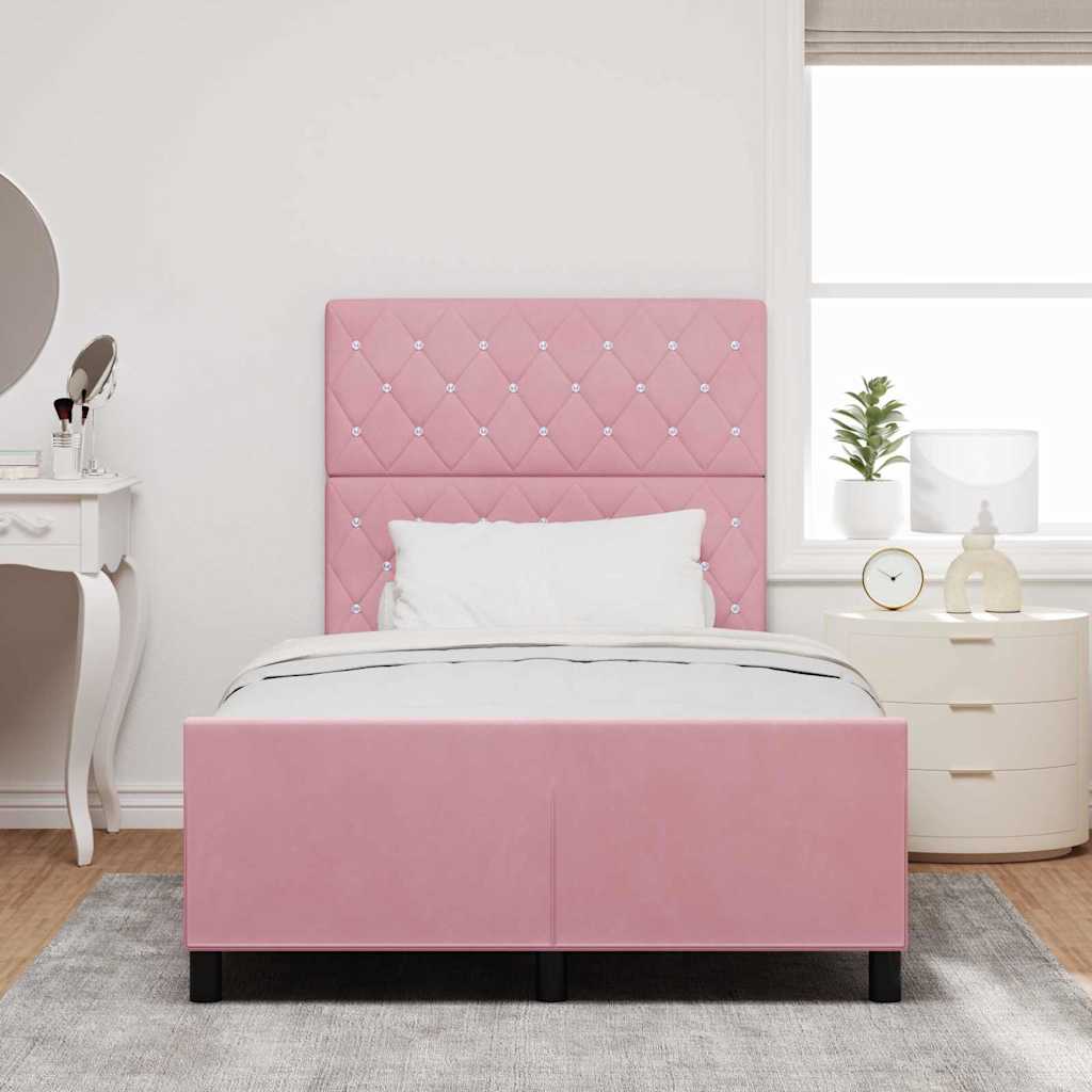 Boxspringbed met hoofdeinde Roze 120 x 200 cm Fluweel is nu te koop bij PeponiXL, paradijselijk wonen!