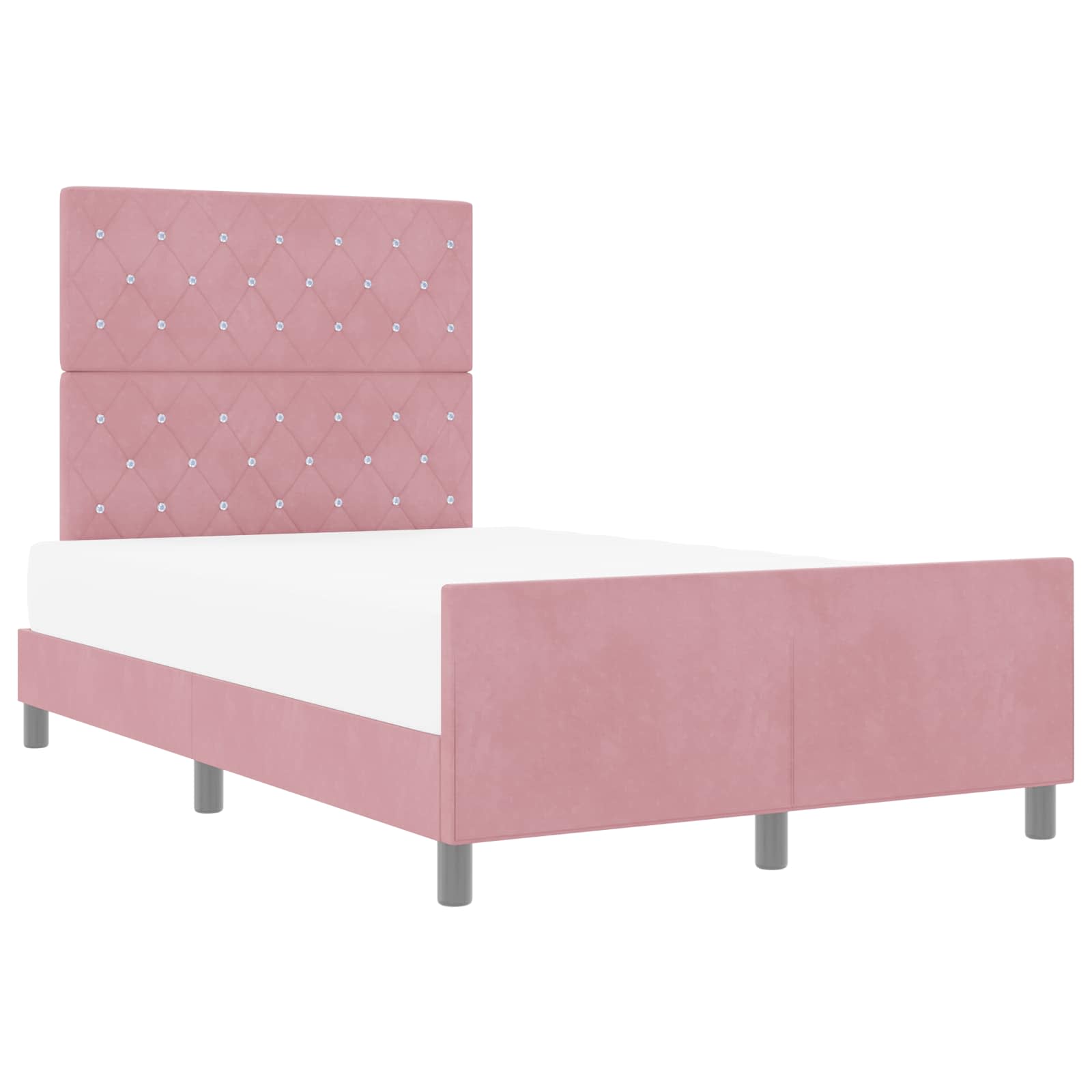 Boxspringbed met hoofdeinde Roze 120 x 200 cm Fluweel is nu te koop bij PeponiXL, paradijselijk wonen!
