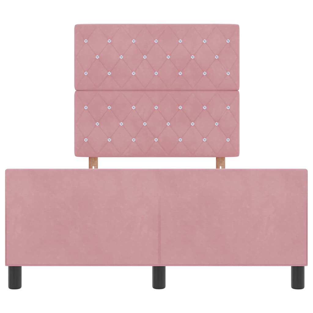 Boxspringbed met hoofdeinde Roze 120 x 200 cm Fluweel is nu te koop bij PeponiXL, paradijselijk wonen!