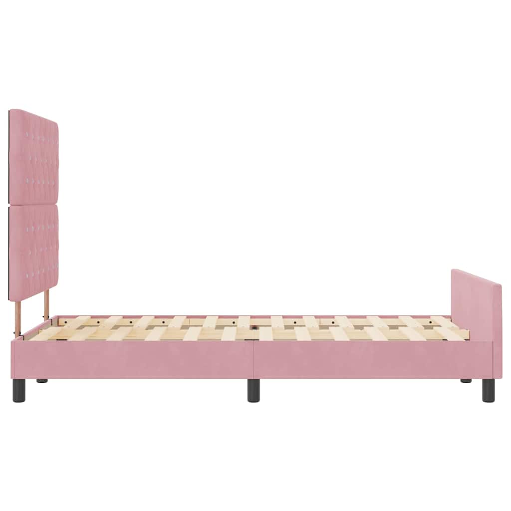 Boxspringbed met hoofdeinde Roze 120 x 200 cm Fluweel is nu te koop bij PeponiXL, paradijselijk wonen!