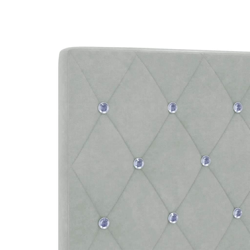 Boxspringbed met hoofdeinde Lichtgrijs 140 x 190 cm Fluweel is nu te koop bij PeponiXL, paradijselijk wonen!