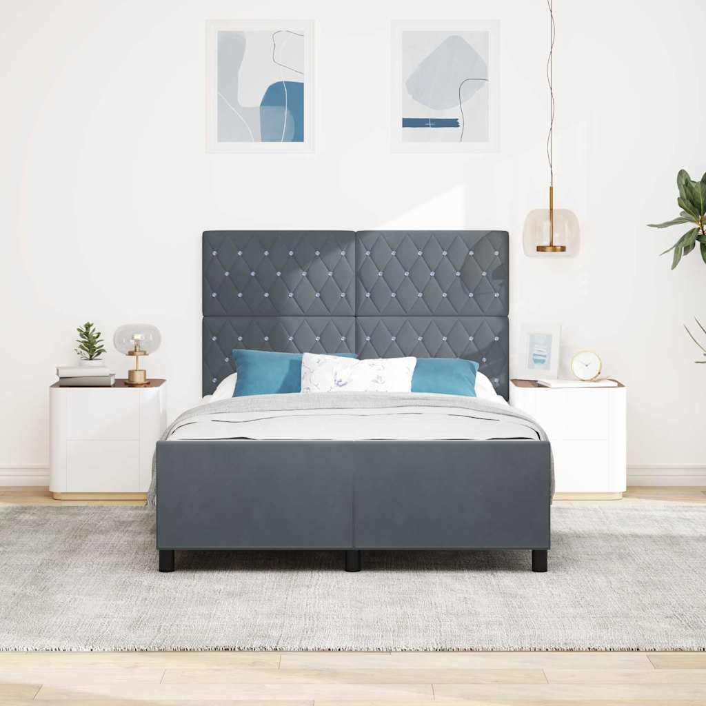 Boxspringbed met hoofdeinde Donkergrijs 140 x 190 cm Fluweel