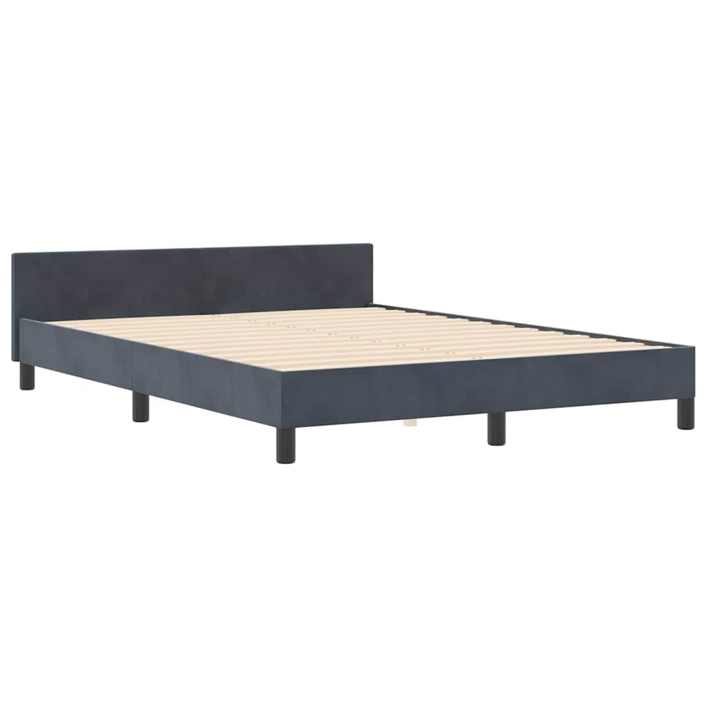 Boxspringbed met hoofdeinde Donkergrijs 140 x 190 cm Fluweel