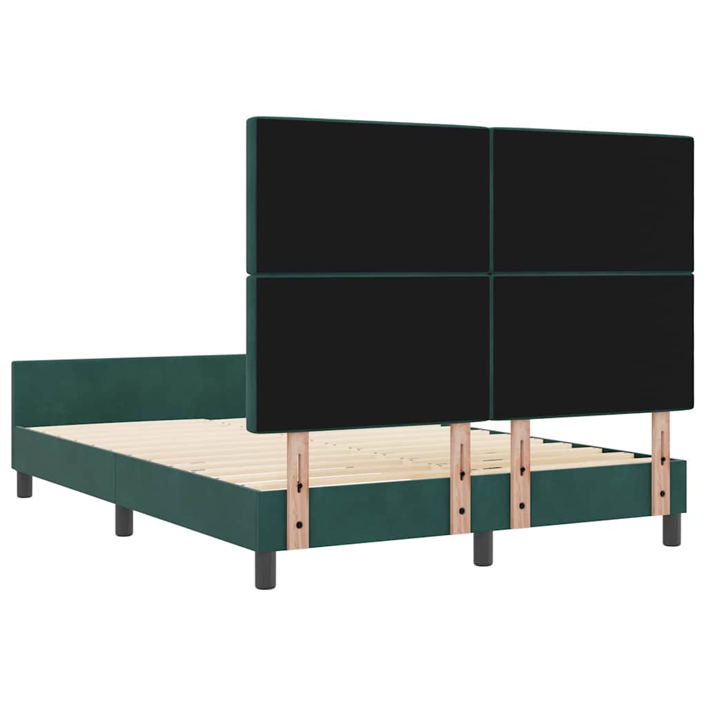 Boxspringbed met hoofdeinde Donkergroen 140 x 190 cm Fluweel is nu te koop bij PeponiXL, paradijselijk wonen!