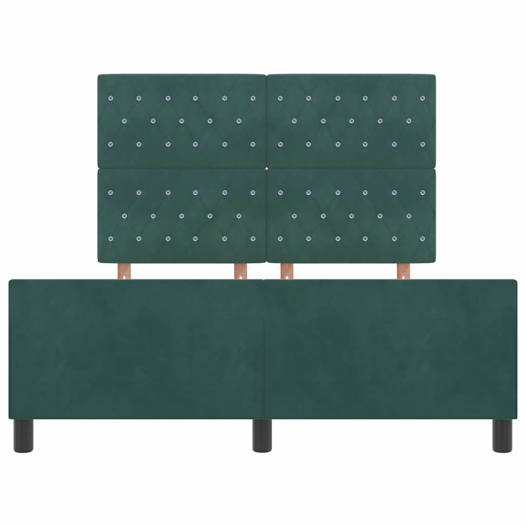 Boxspringbed met hoofdeinde Donkergroen 140 x 190 cm Fluweel is nu te koop bij PeponiXL, paradijselijk wonen!