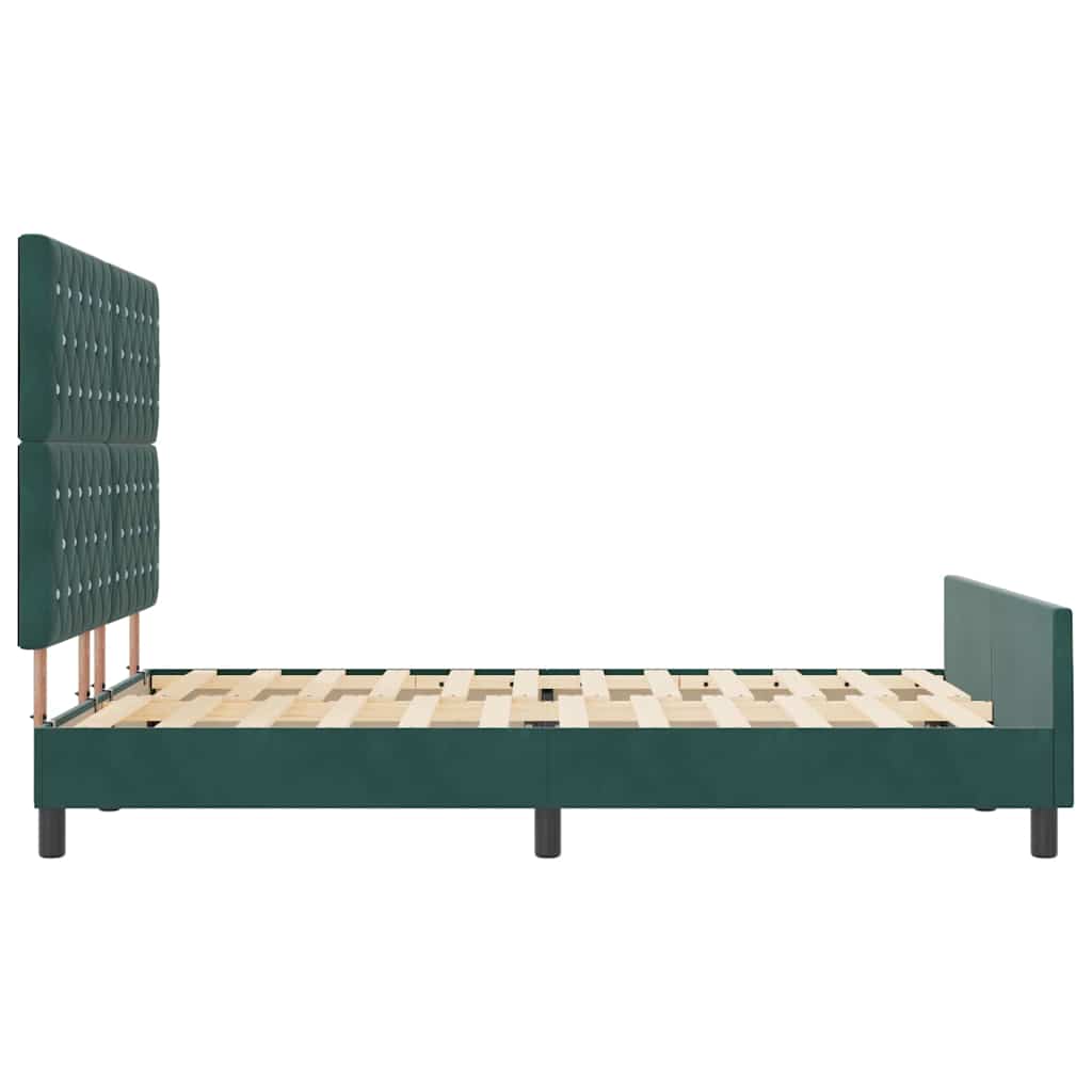 Boxspringbed met hoofdeinde Donkergroen 140 x 190 cm Fluweel is nu te koop bij PeponiXL, paradijselijk wonen!