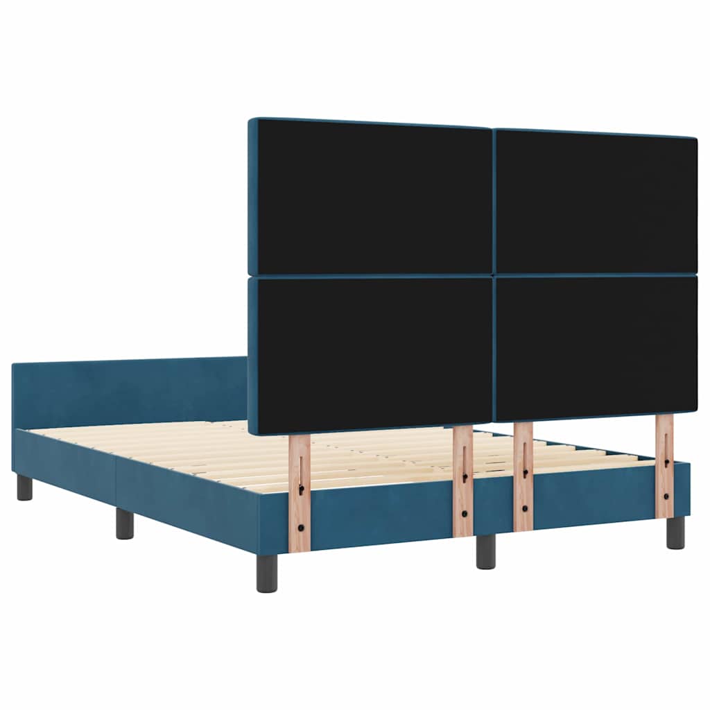 Boxspringbed met hoofdeinde Donkerblauw 140 x 190 cm Fluweel is nu te koop bij PeponiXL, paradijselijk wonen!