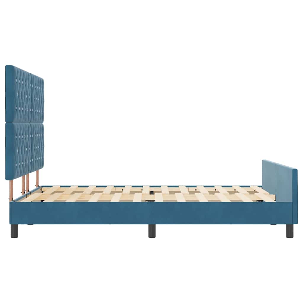 Boxspringbed met hoofdeinde Donkerblauw 140 x 190 cm Fluweel is nu te koop bij PeponiXL, paradijselijk wonen!