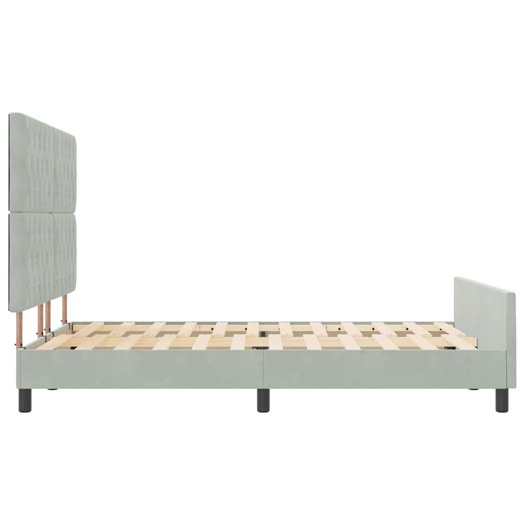Boxspringbed met hoofdeinde Lichtgrijs 140 x 200 cm Fluweel is nu te koop bij PeponiXL, paradijselijk wonen!