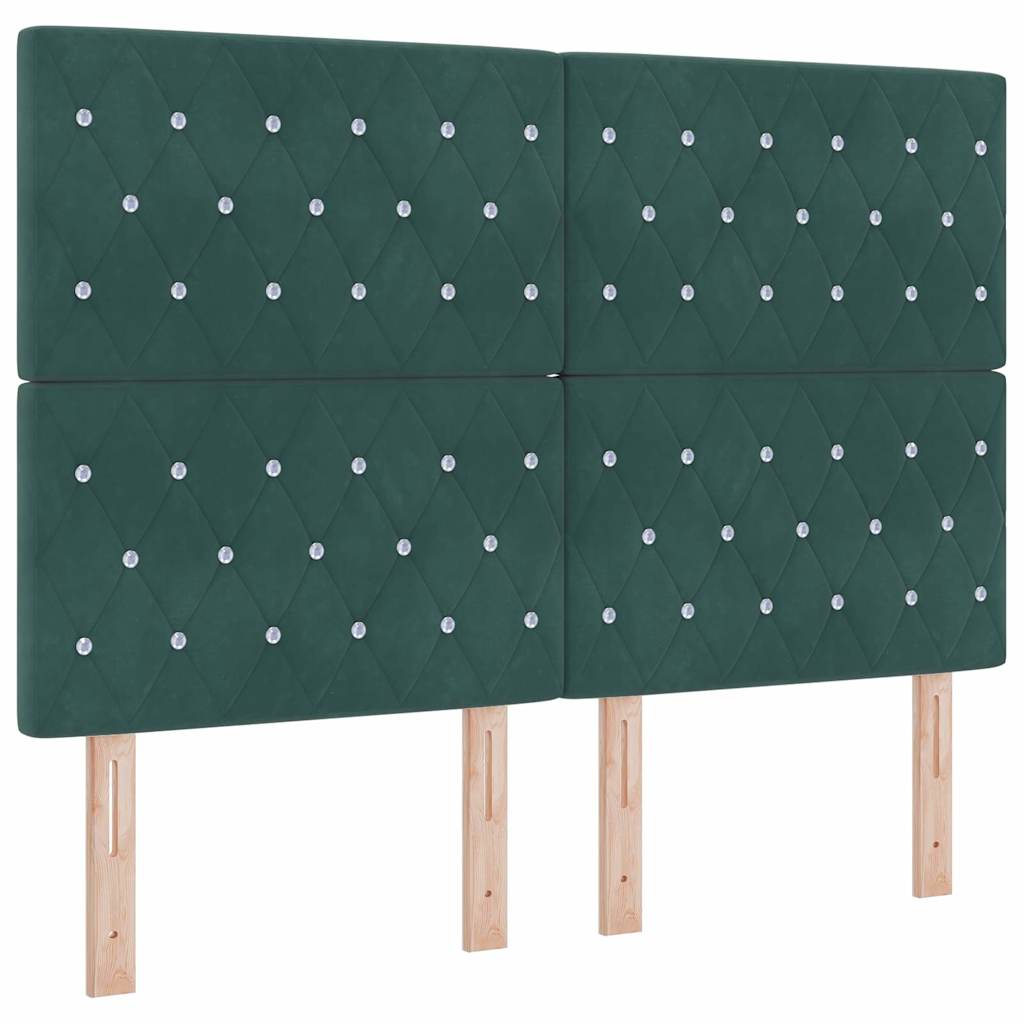 Boxspringbed met hoofdeinde Donkergroen 140 x 200 cm Fluweel is nu te koop bij PeponiXL, paradijselijk wonen!
