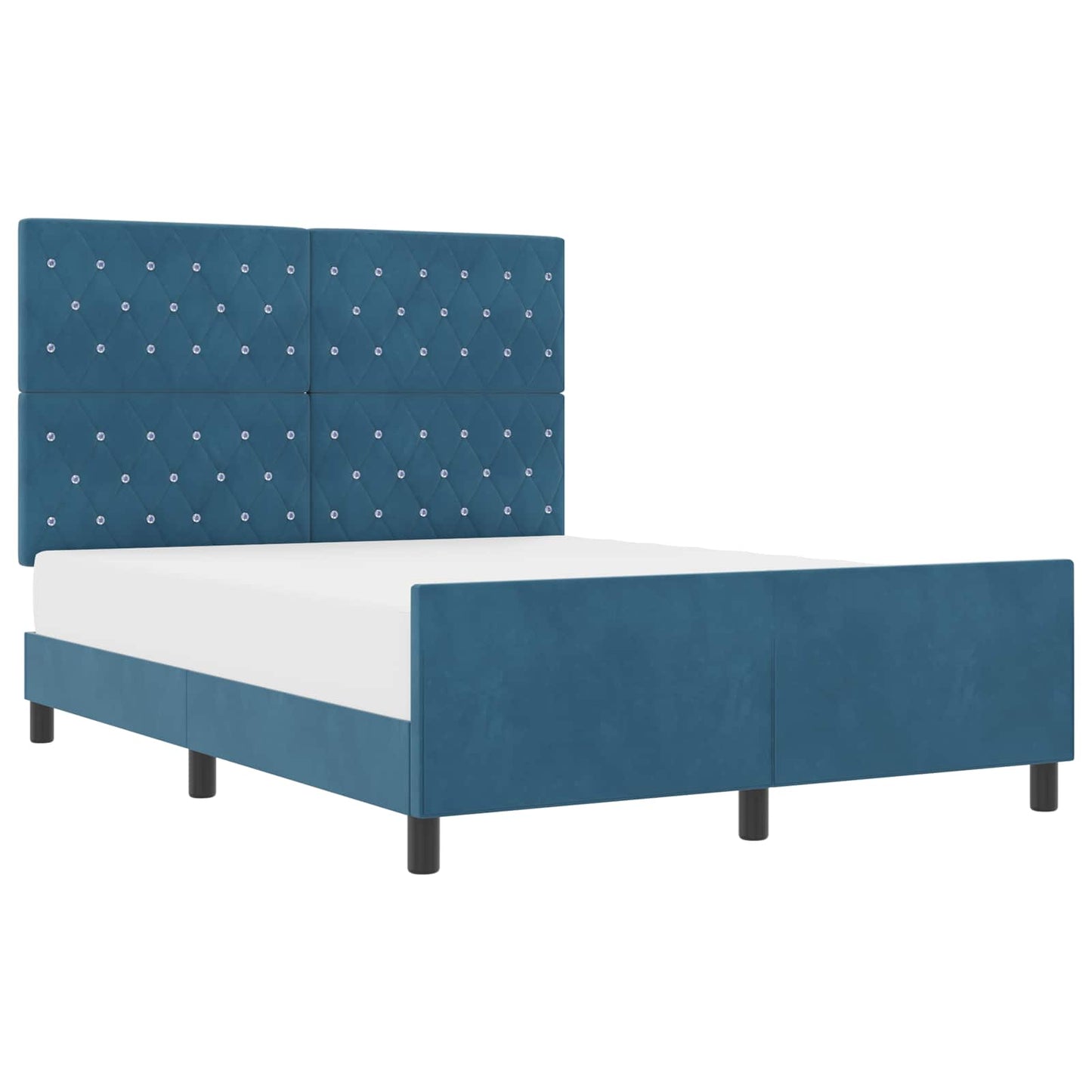 Boxspringbed met hoofdeinde Donkerblauw 140 x 200 cm Fluweel is nu te koop bij PeponiXL, paradijselijk wonen!
