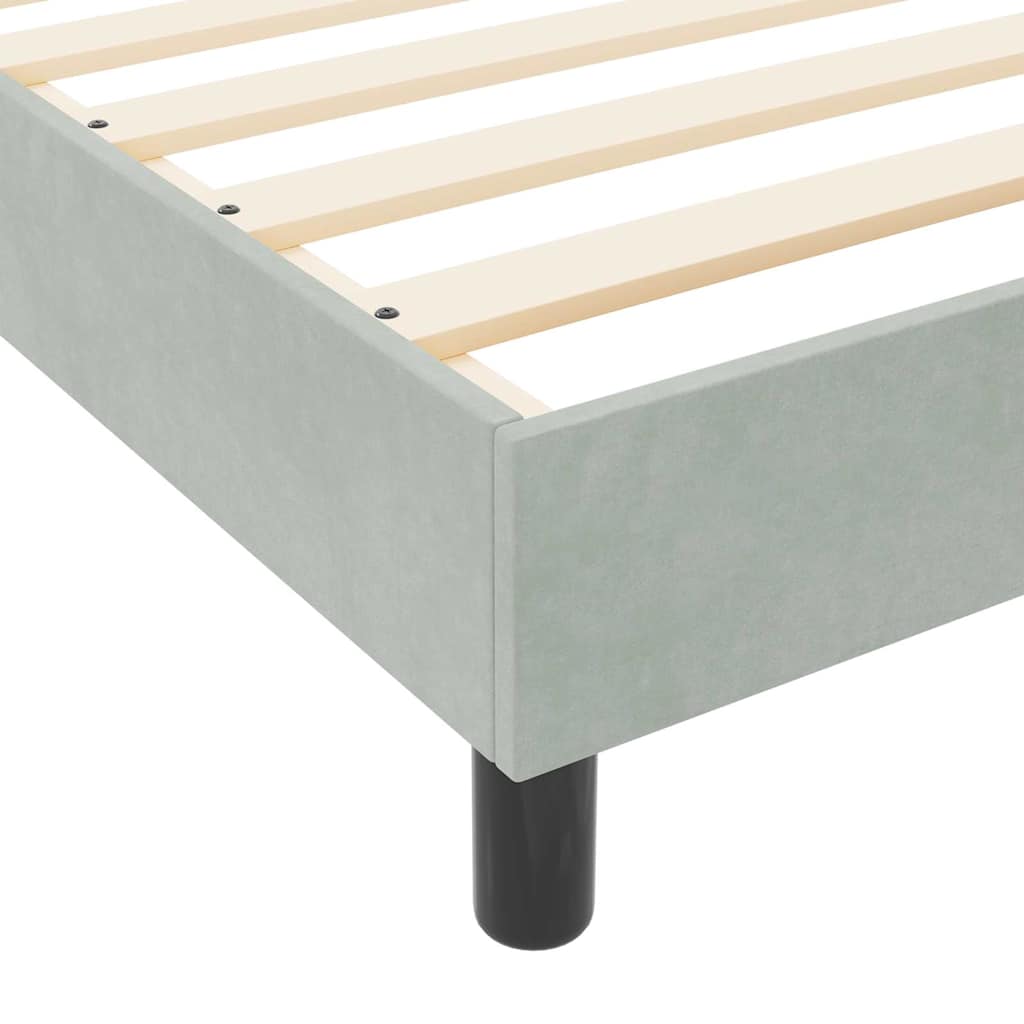 Boxspringbed met hoofdeinde Lichtgrijs 160 x 200 cm Fluweel is nu te koop bij PeponiXL, paradijselijk wonen!