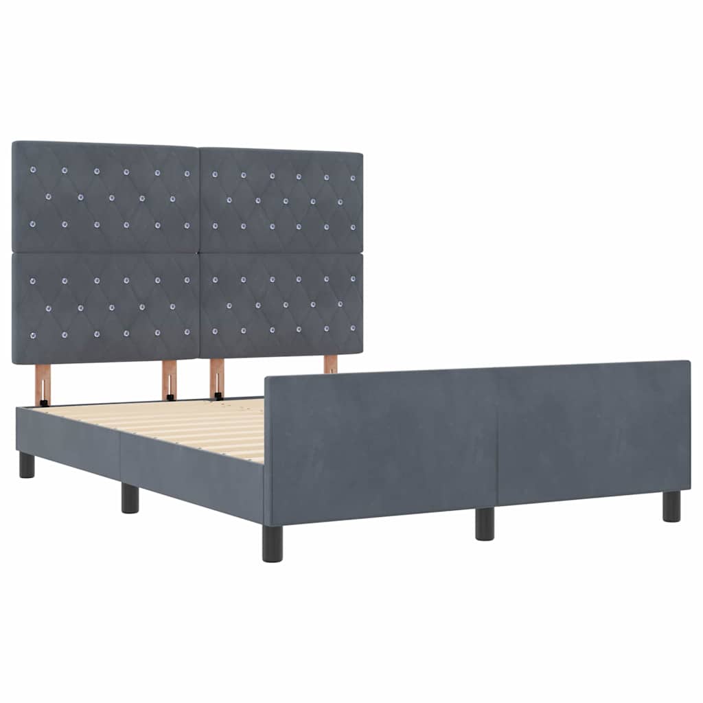 Boxspringbed met hoofdeinde Donkergrijs 160 x 200 cm Fluweel is nu te koop bij PeponiXL, paradijselijk wonen!