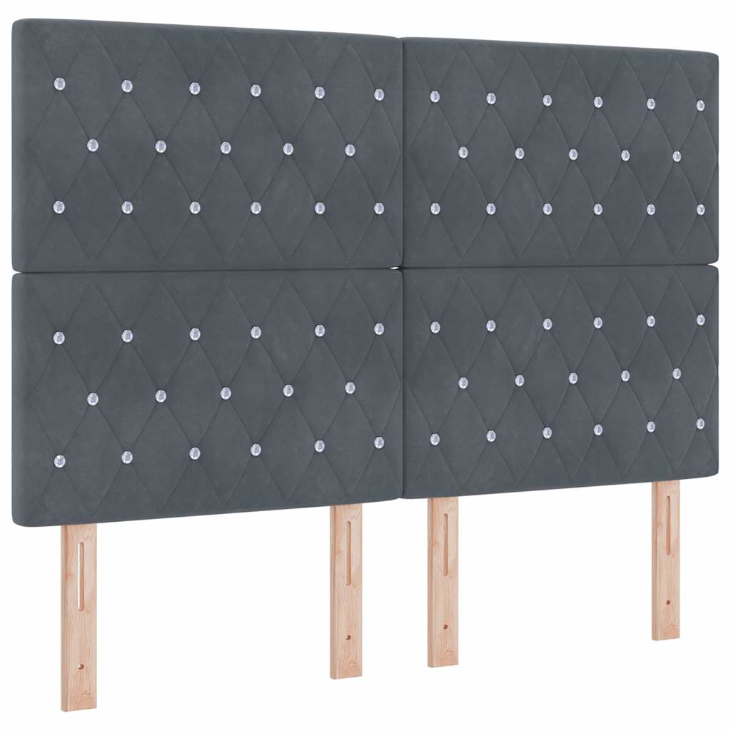 Boxspringbed met hoofdeinde Donkergrijs 160 x 200 cm Fluweel is nu te koop bij PeponiXL, paradijselijk wonen!