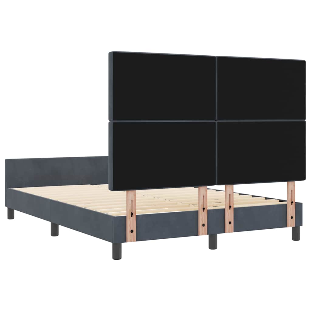 Boxspringbed met hoofdeinde Donkergrijs 160 x 200 cm Fluweel is nu te koop bij PeponiXL, paradijselijk wonen!