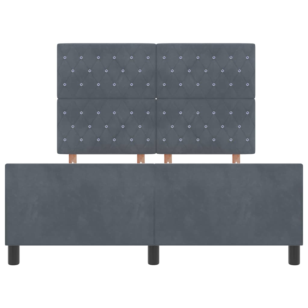 Boxspringbed met hoofdeinde Donkergrijs 160 x 200 cm Fluweel is nu te koop bij PeponiXL, paradijselijk wonen!