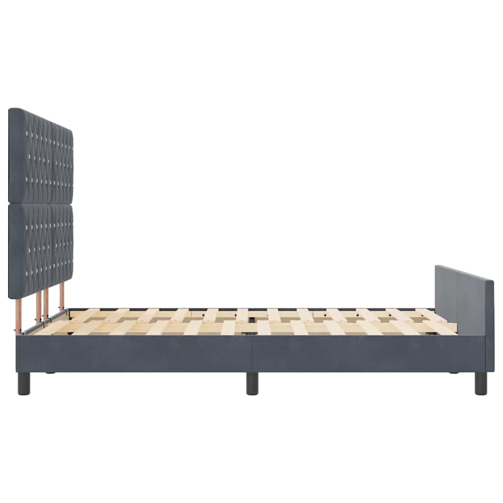 Boxspringbed met hoofdeinde Donkergrijs 160 x 200 cm Fluweel is nu te koop bij PeponiXL, paradijselijk wonen!