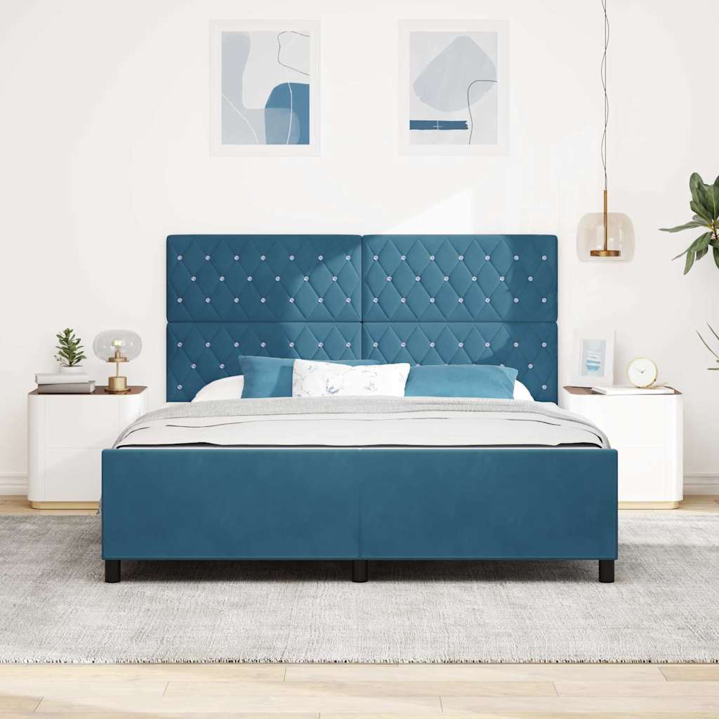 Boxspringbed met hoofdeinde Donkerblauw 180 x 200 cm Fluweel is nu te koop bij PeponiXL, paradijselijk wonen!