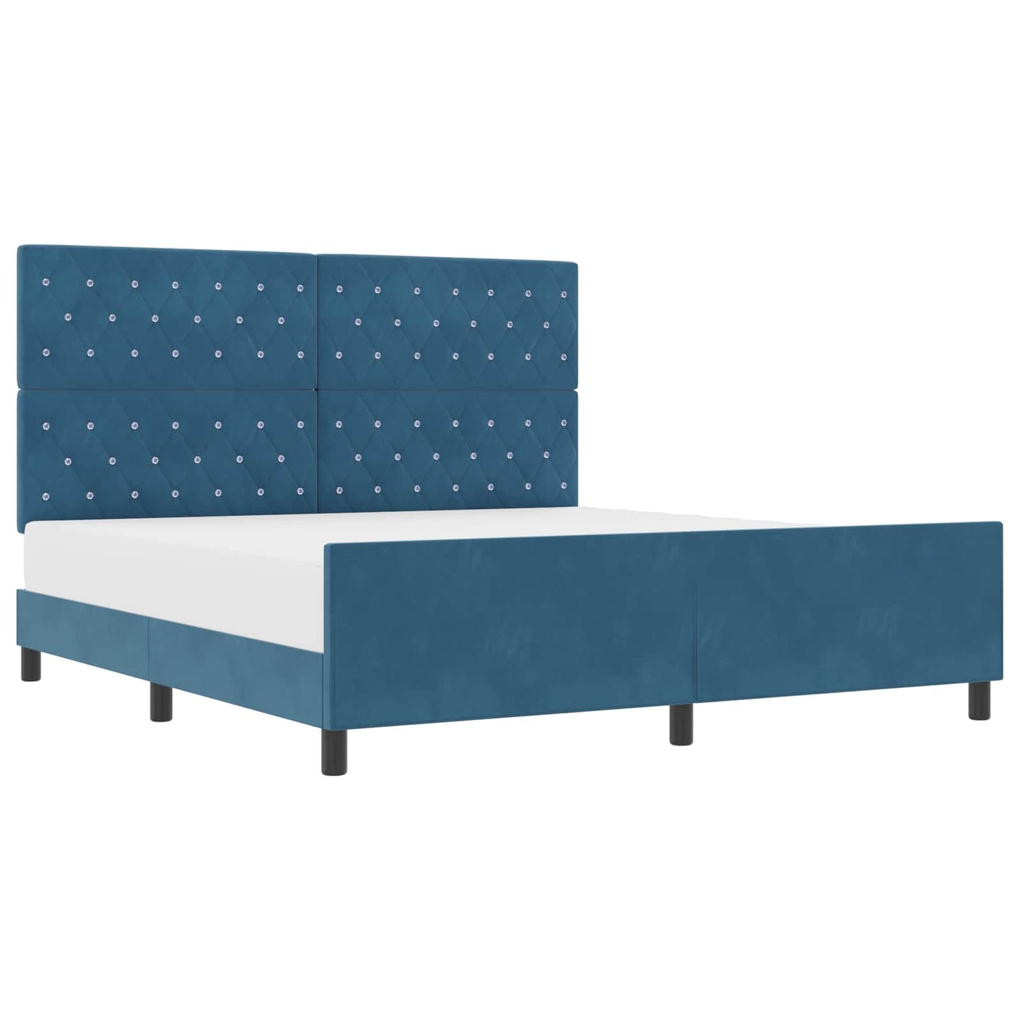 Boxspringbed met hoofdeinde Donkerblauw 180 x 200 cm Fluweel is nu te koop bij PeponiXL, paradijselijk wonen!