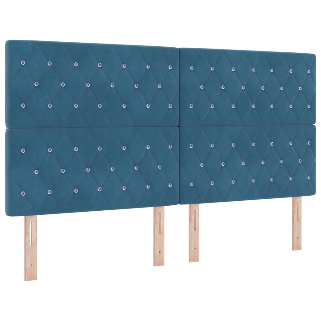 Boxspringbed met hoofdeinde Donkerblauw 180 x 200 cm Fluweel is nu te koop bij PeponiXL, paradijselijk wonen!