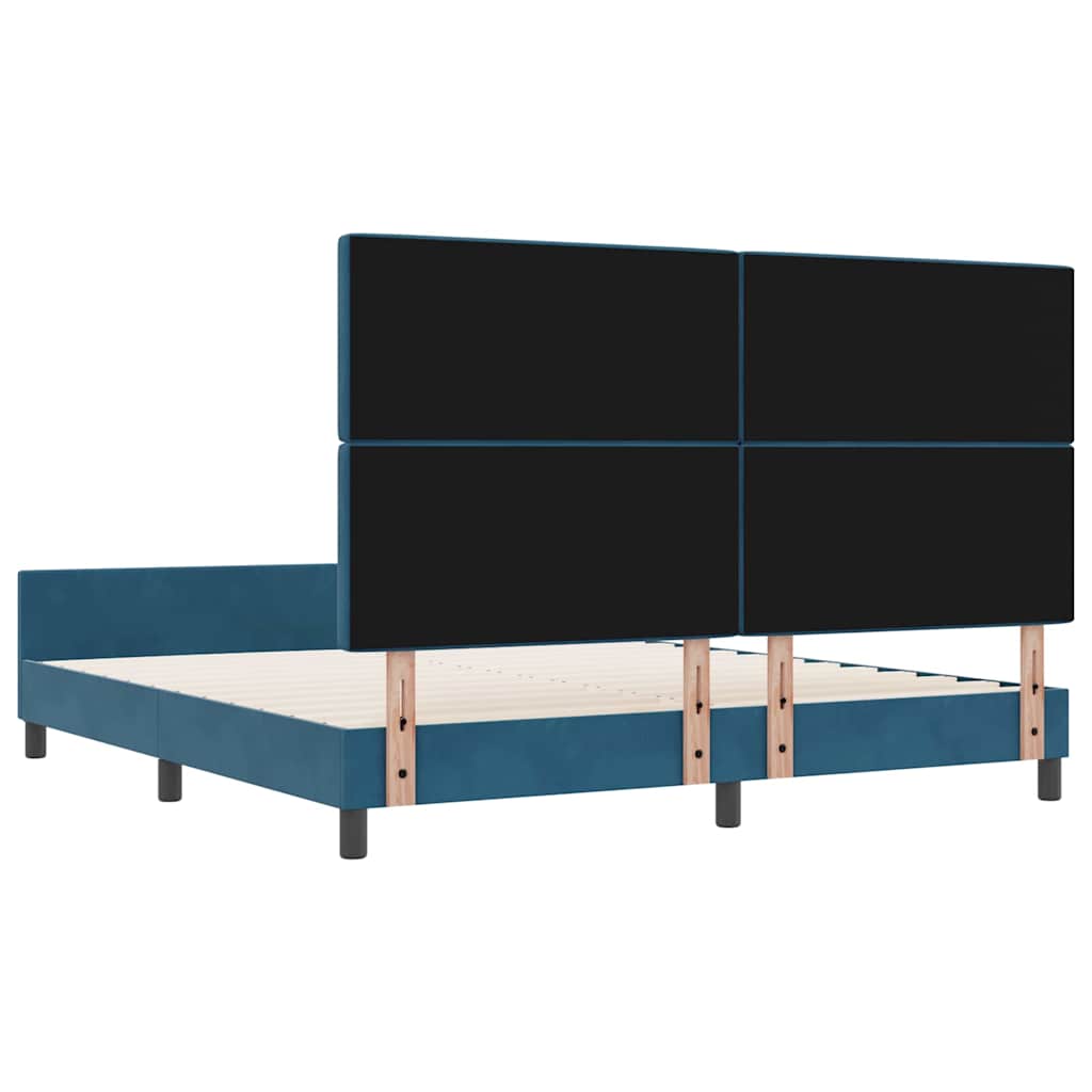Boxspringbed met hoofdeinde Donkerblauw 180 x 200 cm Fluweel is nu te koop bij PeponiXL, paradijselijk wonen!