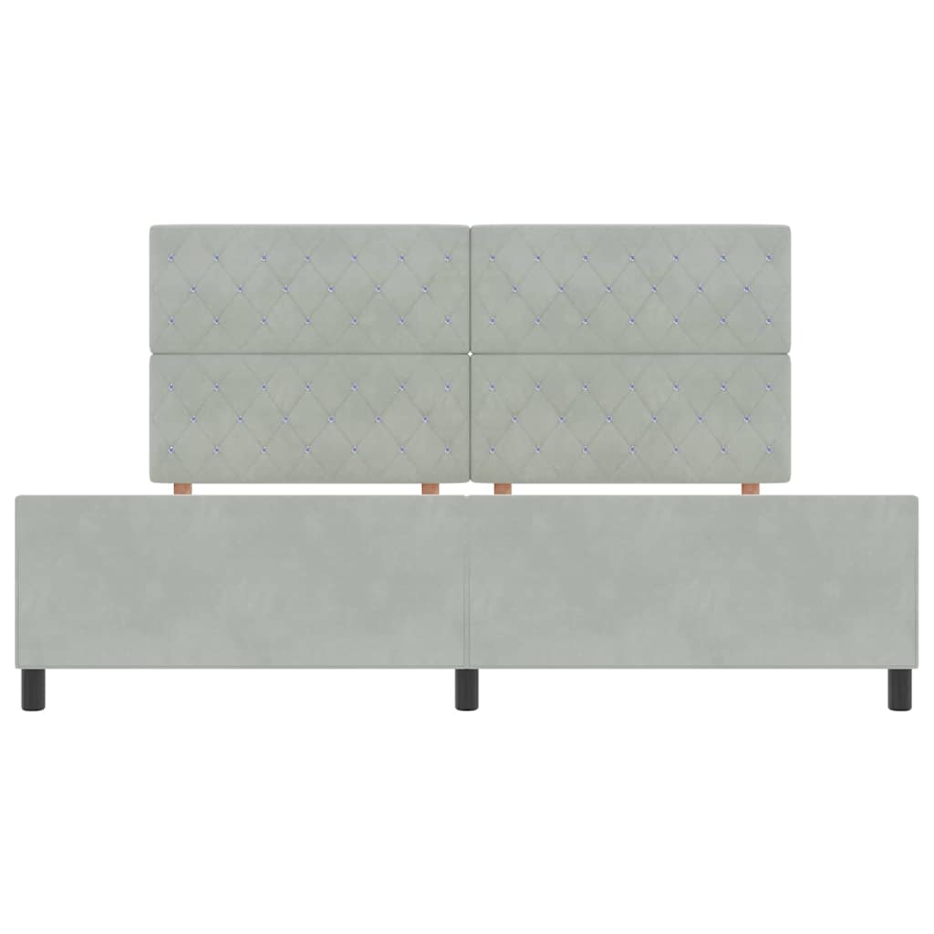Boxspringbed met hoofdeinde Lichtgrijs 200 x 200 cm Fluweel is nu te koop bij PeponiXL, paradijselijk wonen!