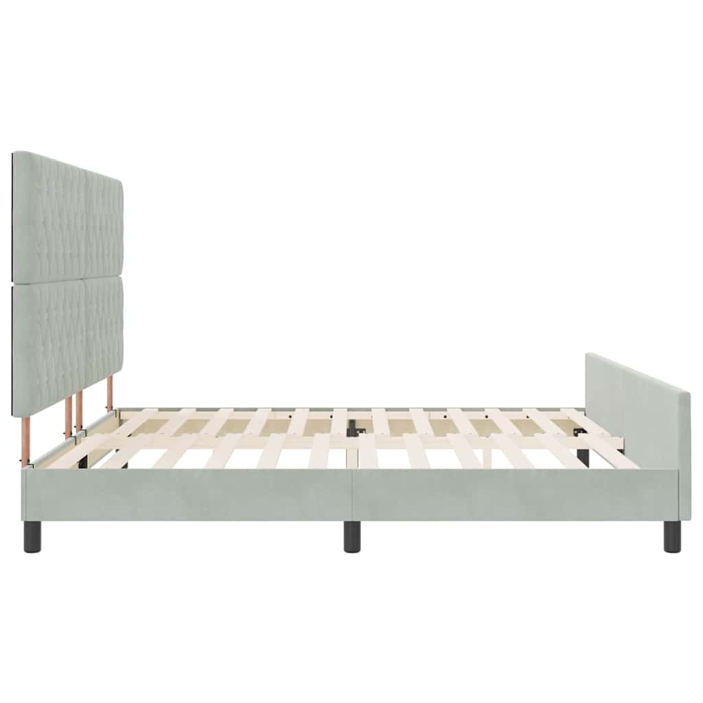 Boxspringbed met hoofdeinde Lichtgrijs 200 x 200 cm Fluweel is nu te koop bij PeponiXL, paradijselijk wonen!