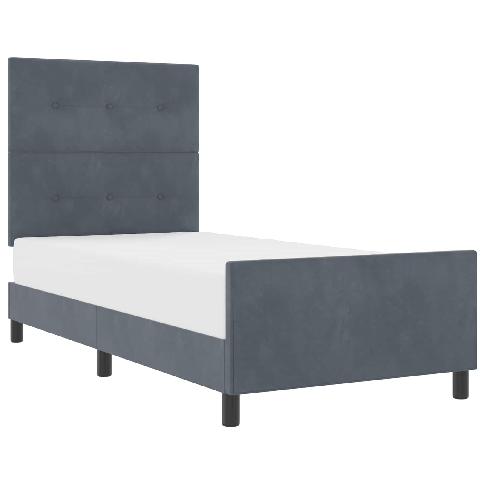 Boxspringbed met hoofdeinde Donkergrijs 90 x 200 cm Fluweel is nu te koop bij PeponiXL, paradijselijk wonen!