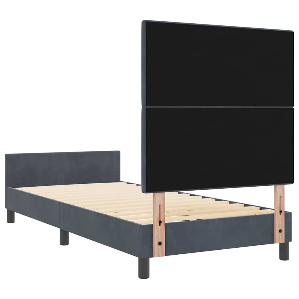 Boxspringbed met hoofdeinde Donkergrijs 90 x 200 cm Fluweel is nu te koop bij PeponiXL, paradijselijk wonen!