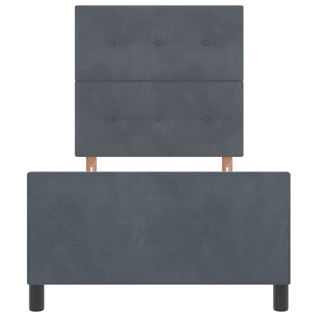 Boxspringbed met hoofdeinde Donkergrijs 90 x 200 cm Fluweel is nu te koop bij PeponiXL, paradijselijk wonen!