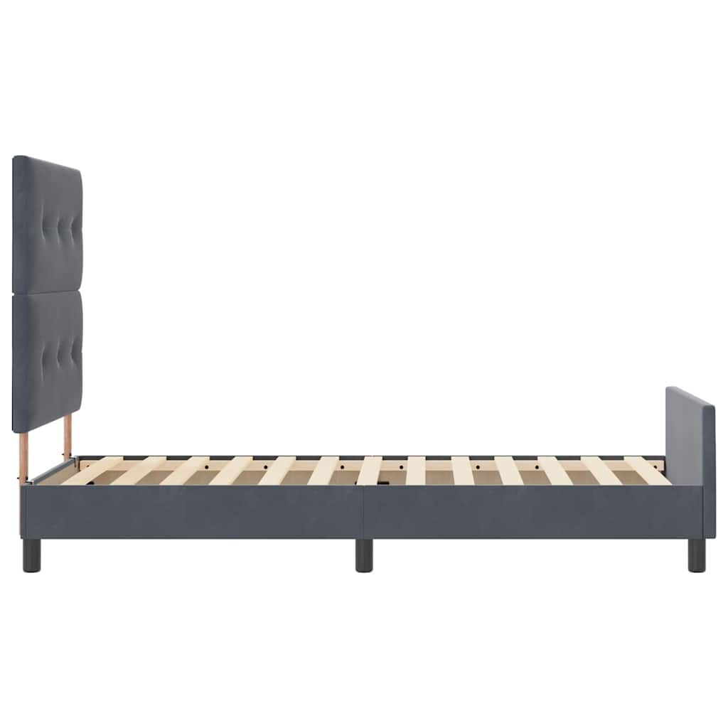 Boxspringbed met hoofdeinde Donkergrijs 90 x 200 cm Fluweel is nu te koop bij PeponiXL, paradijselijk wonen!