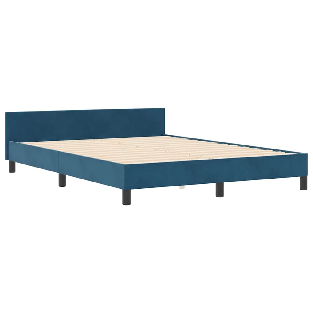 Boxspringbed met hoofdeinde Donkerblauw 140 x 190 cm Fluweel is nu te koop bij PeponiXL, paradijselijk wonen!