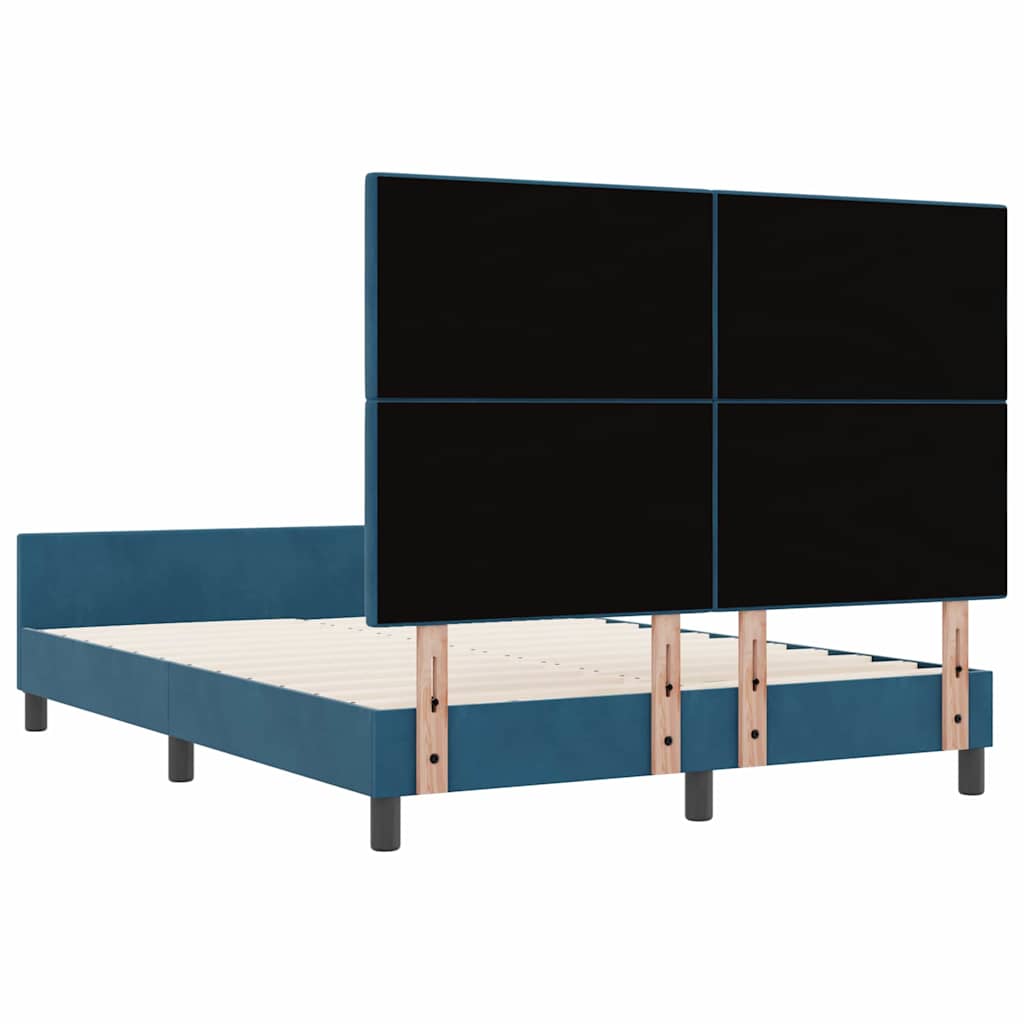 Boxspringbed met hoofdeinde Donkerblauw 140 x 190 cm Fluweel is nu te koop bij PeponiXL, paradijselijk wonen!