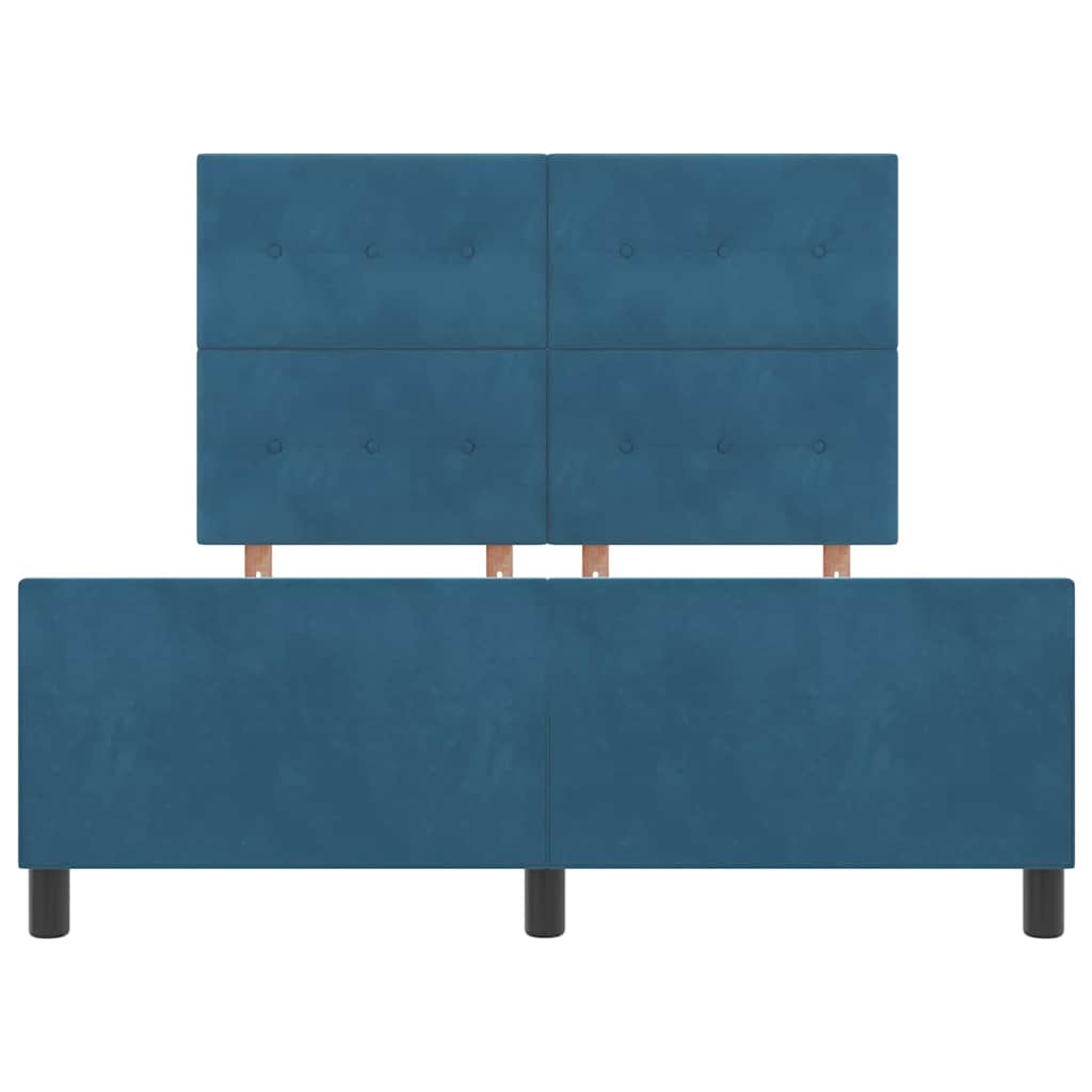 Boxspringbed met hoofdeinde Donkerblauw 140 x 190 cm Fluweel is nu te koop bij PeponiXL, paradijselijk wonen!