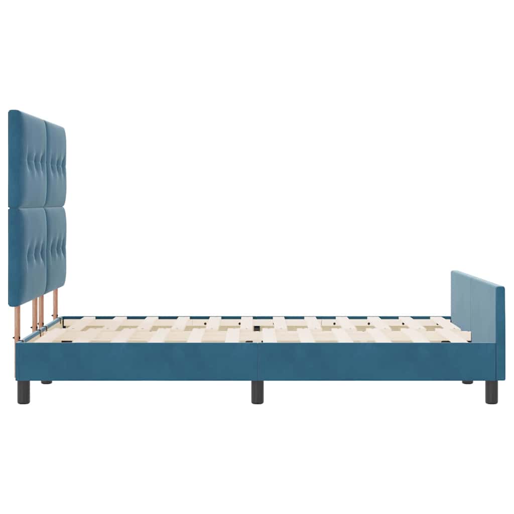 Boxspringbed met hoofdeinde Donkerblauw 140 x 190 cm Fluweel is nu te koop bij PeponiXL, paradijselijk wonen!
