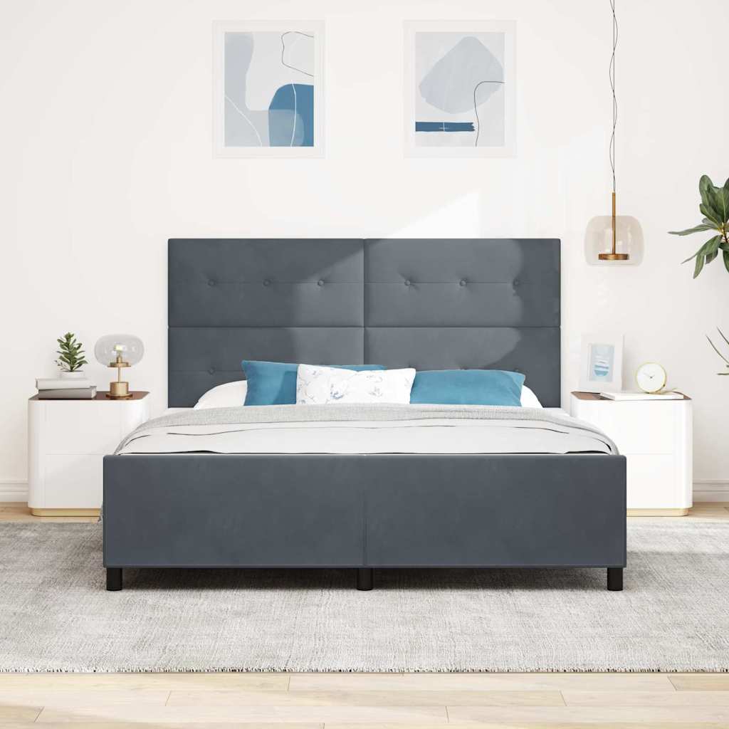 Boxspringbed met hoofdeinde Donkergrijs 180 x 200 cm Fluweel is nu te koop bij PeponiXL, paradijselijk wonen!