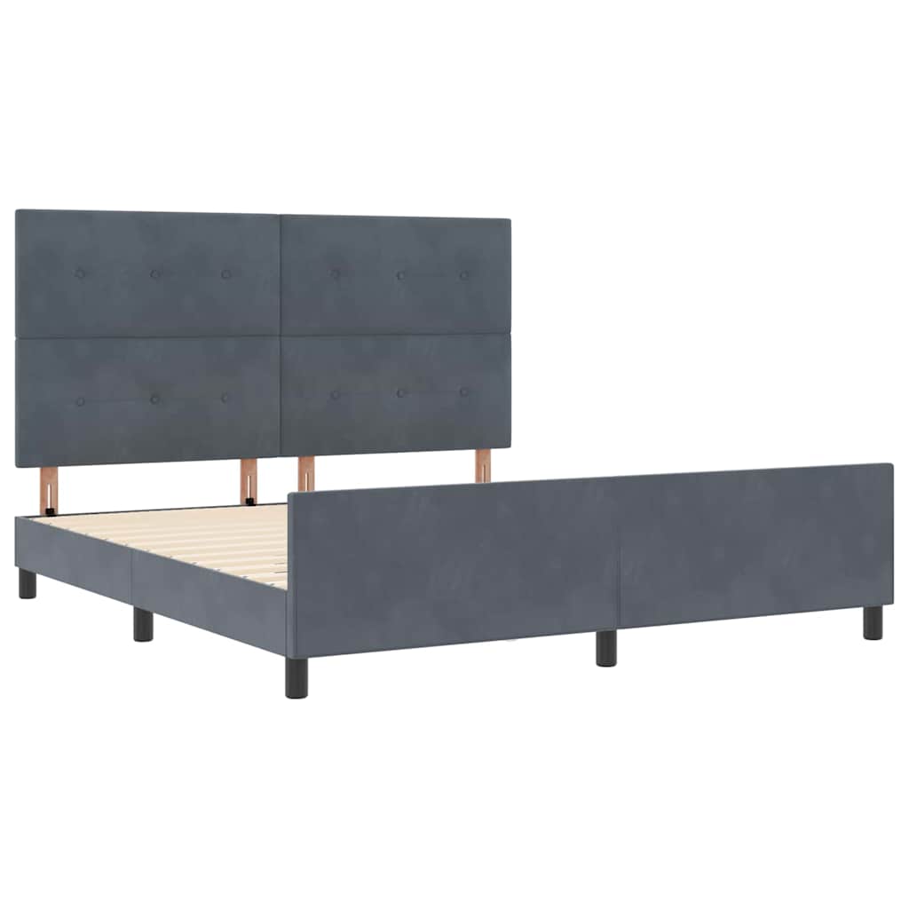 Boxspringbed met hoofdeinde Donkergrijs 180 x 200 cm Fluweel is nu te koop bij PeponiXL, paradijselijk wonen!