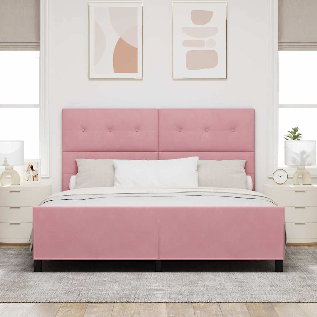 Boxspringbed met hoofdeinde Roze 180 x 200 cm Fluweel is nu te koop bij PeponiXL, paradijselijk wonen!