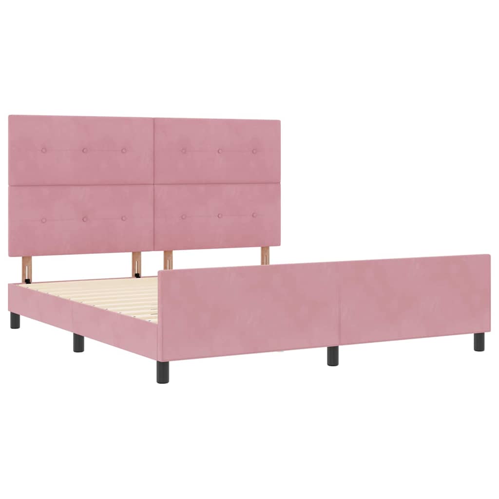 Boxspringbed met hoofdeinde Roze 180 x 200 cm Fluweel is nu te koop bij PeponiXL, paradijselijk wonen!