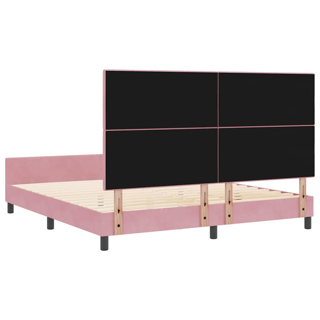 Boxspringbed met hoofdeinde Roze 180 x 200 cm Fluweel is nu te koop bij PeponiXL, paradijselijk wonen!