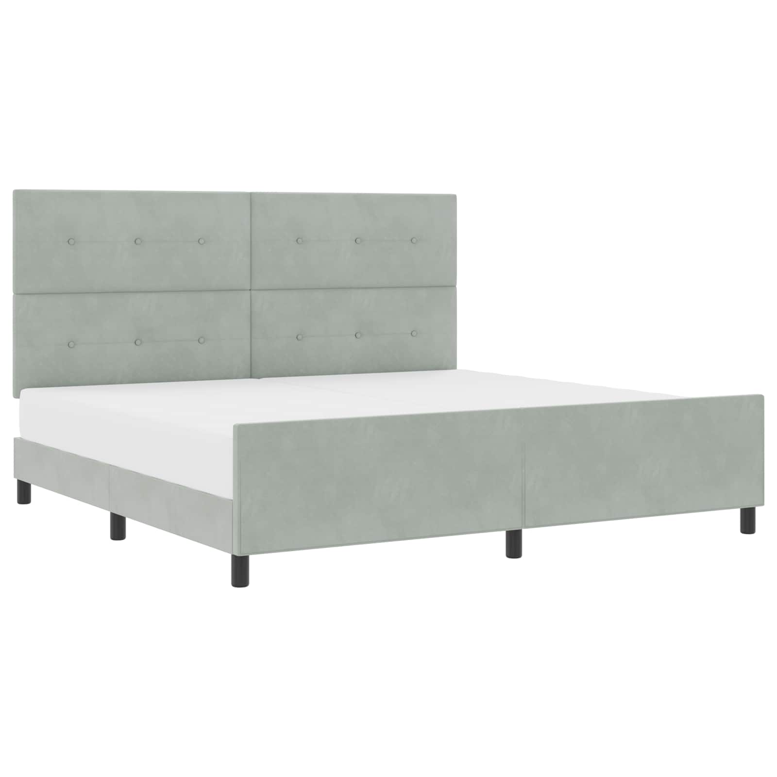 Boxspringbed met hoofdeinde Lichtgrijs 200 x 200 cm Fluweel is nu te koop bij PeponiXL, paradijselijk wonen!