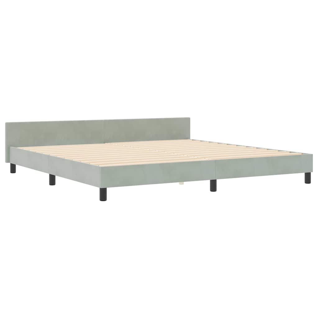 Boxspringbed met hoofdeinde Lichtgrijs 200 x 200 cm Fluweel is nu te koop bij PeponiXL, paradijselijk wonen!