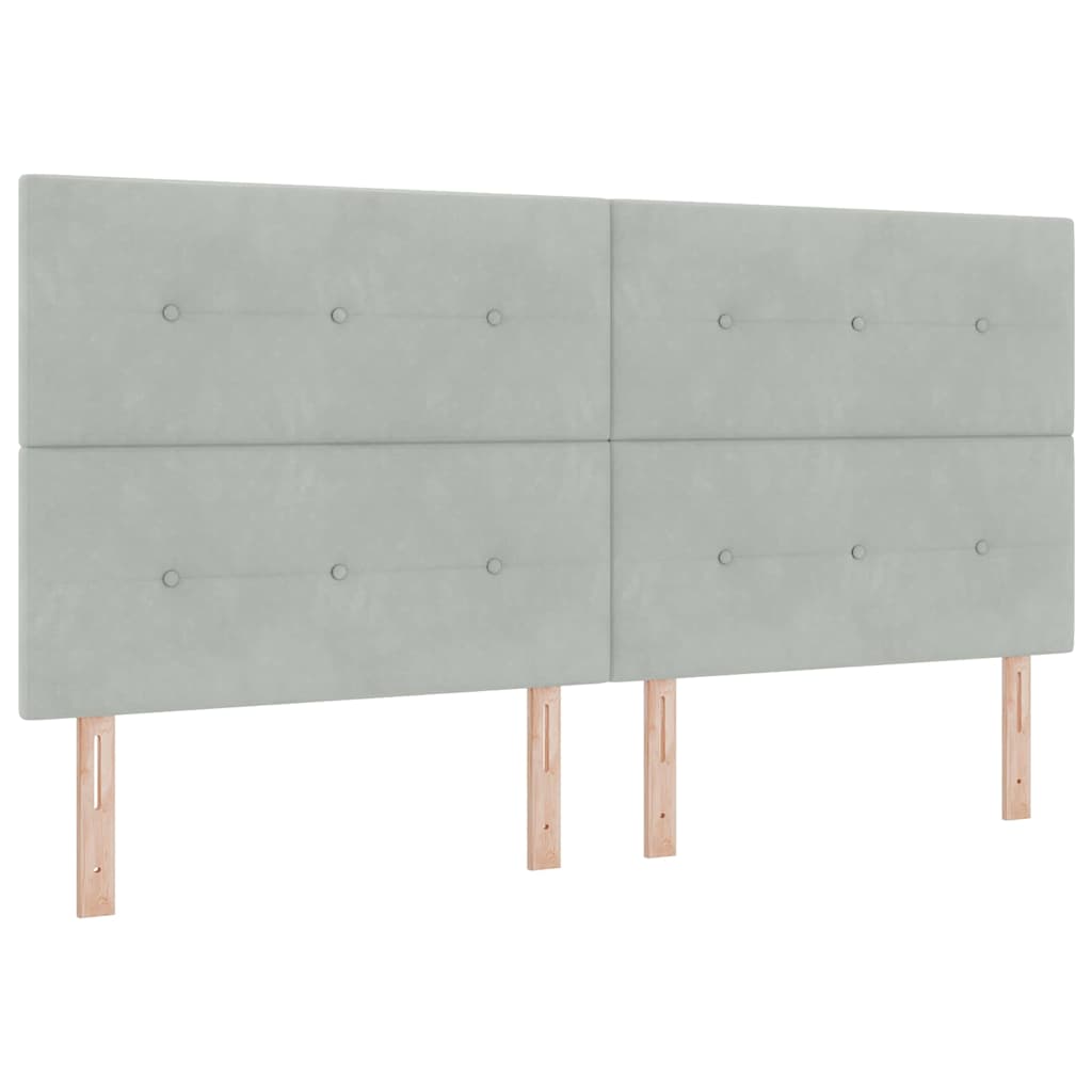 Boxspringbed met hoofdeinde Lichtgrijs 200 x 200 cm Fluweel is nu te koop bij PeponiXL, paradijselijk wonen!