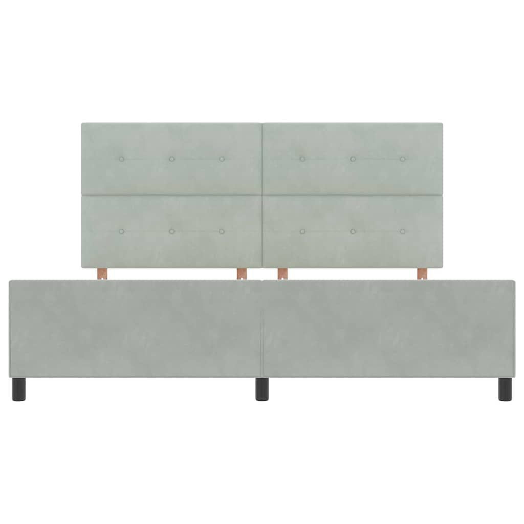 Boxspringbed met hoofdeinde Lichtgrijs 200 x 200 cm Fluweel is nu te koop bij PeponiXL, paradijselijk wonen!