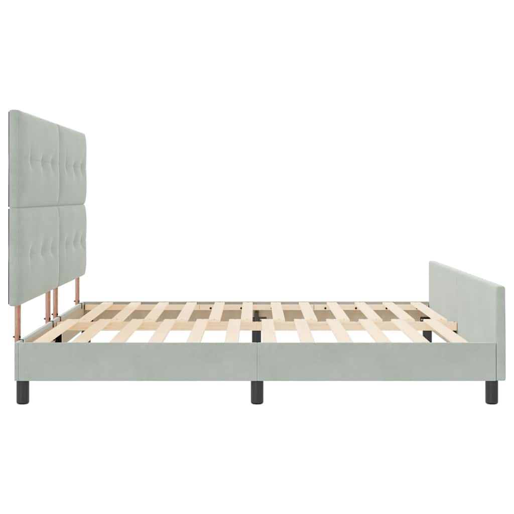Boxspringbed met hoofdeinde Lichtgrijs 200 x 200 cm Fluweel is nu te koop bij PeponiXL, paradijselijk wonen!